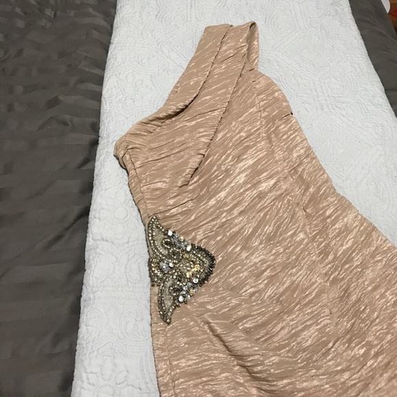 One Shoulder Dress, champagne color - Picture 2 of 6